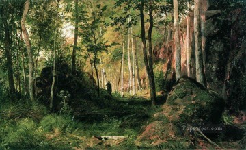 Ivan Ivanovich Shishkin Painting - landscape with a hunter valaam island 1867 Ivan Ivanovich